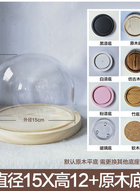 品摆件玻璃罩透明摆放迷你公仔竹底昆虫黄金饰品礼品生日礼物