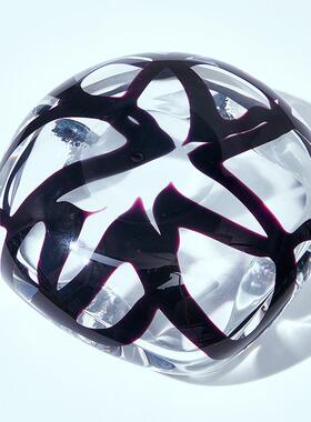 现玄代简约轻黑色关琉璃摆件样板间奢餐厅客厅卧室茶几SVA桌面艺