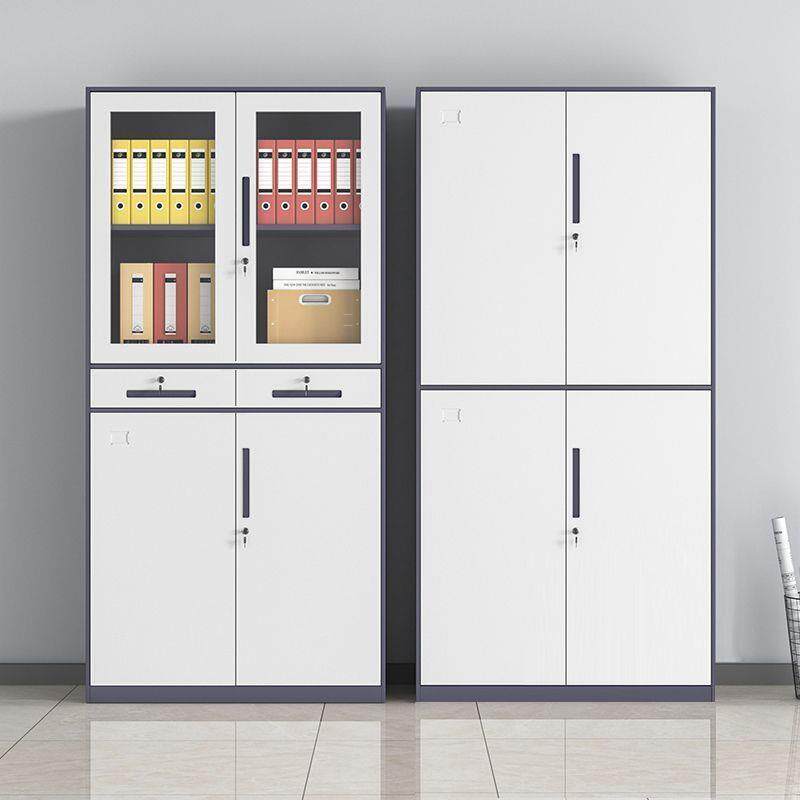 办公室文件柜铁皮套色档案资料柜财务凭证柜储物柜矮柜带锁文件柜