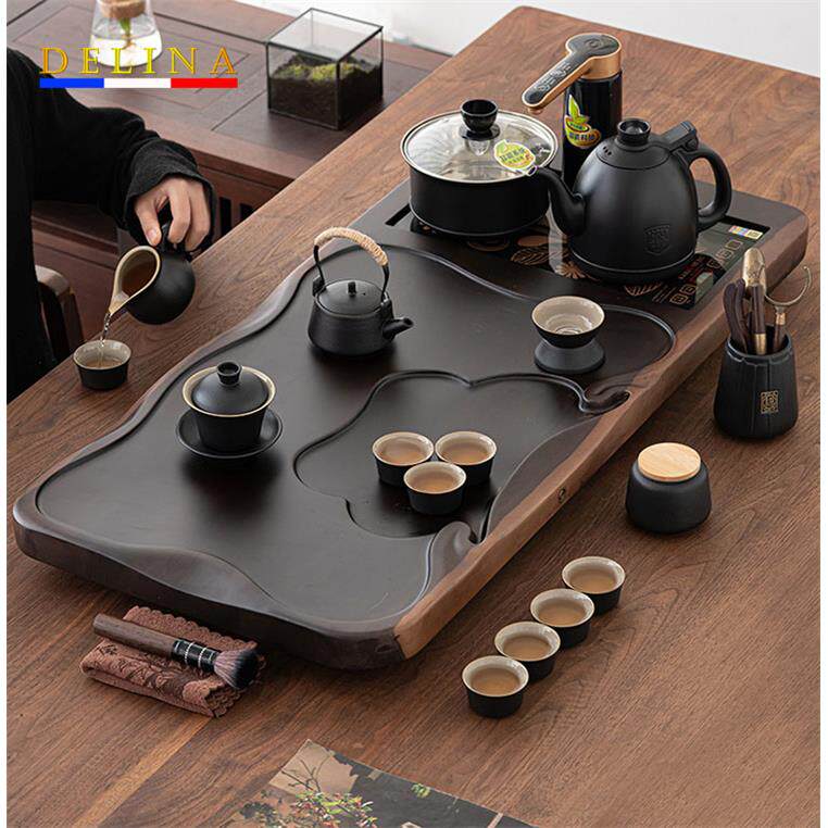 黑檀木茶盘全自动套装一体家用功夫茶具套组会客高档干泡茶台全套
