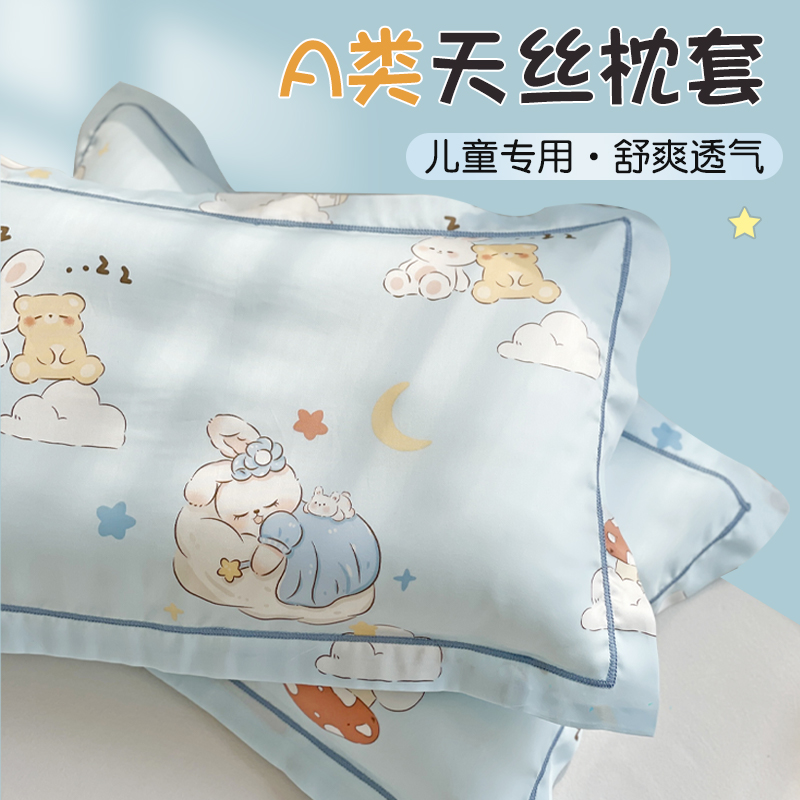 儿童枕套单个莱赛尔天丝30×50枕芯内胆套幼儿园婴儿冰丝小枕头套