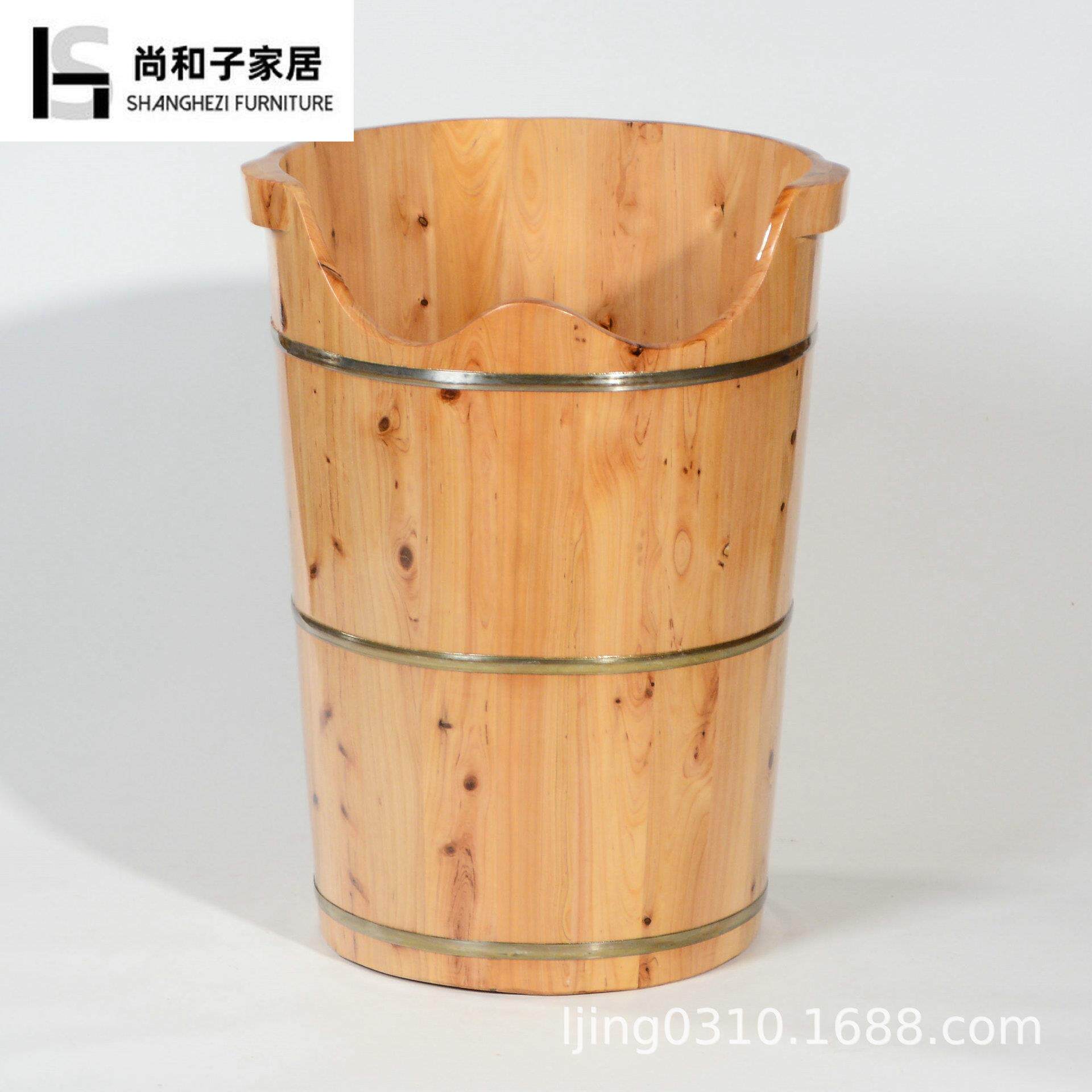 香柏木熏蒸足浴泡脚木桶过膝家用过小腿木质双人足疗实木保温成人