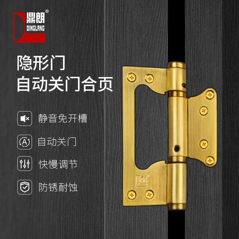 鼎朗免开槽铰炼隐形门自动关门弹簧回弹闭门器不锈钢子母铰炼铰炼