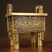 摆件摆铜客厅四财富摆件办公室宝鼎鼎香炉方鼎鼎盛摆件饰家用开业