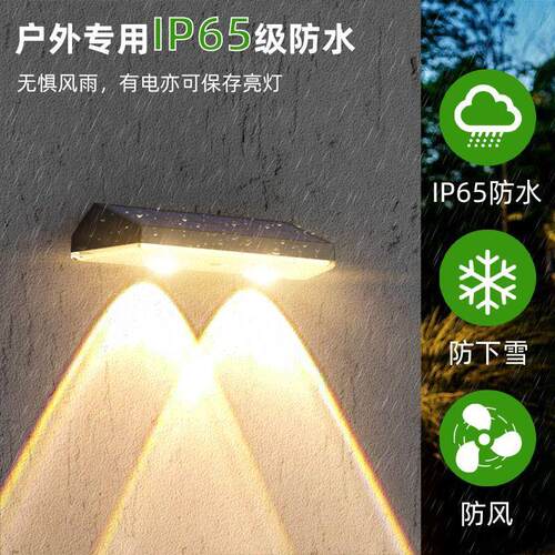 太阳能洗墙灯庭院户外防水露台阳台壁灯花园氛围装饰布置彩灯射灯