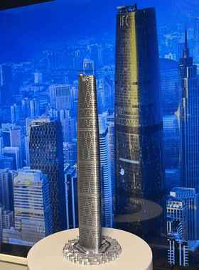 广州国际金融中心模型广州西塔地标建筑简约旅游礼品建筑工艺品