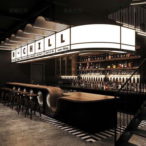 休闲音乐餐厅前台吊灯工业风酒吧咖啡厅店铺招牌设计造型灯具