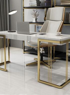 轻奢书桌轻奢电脑桌不锈钢书高档电脑桌现简约桌桌EPC酒代店书书