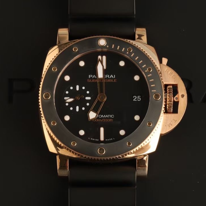 公价22.7万】98新42mm沛纳海潜行18K玫瑰金PAM00974自动机械男表