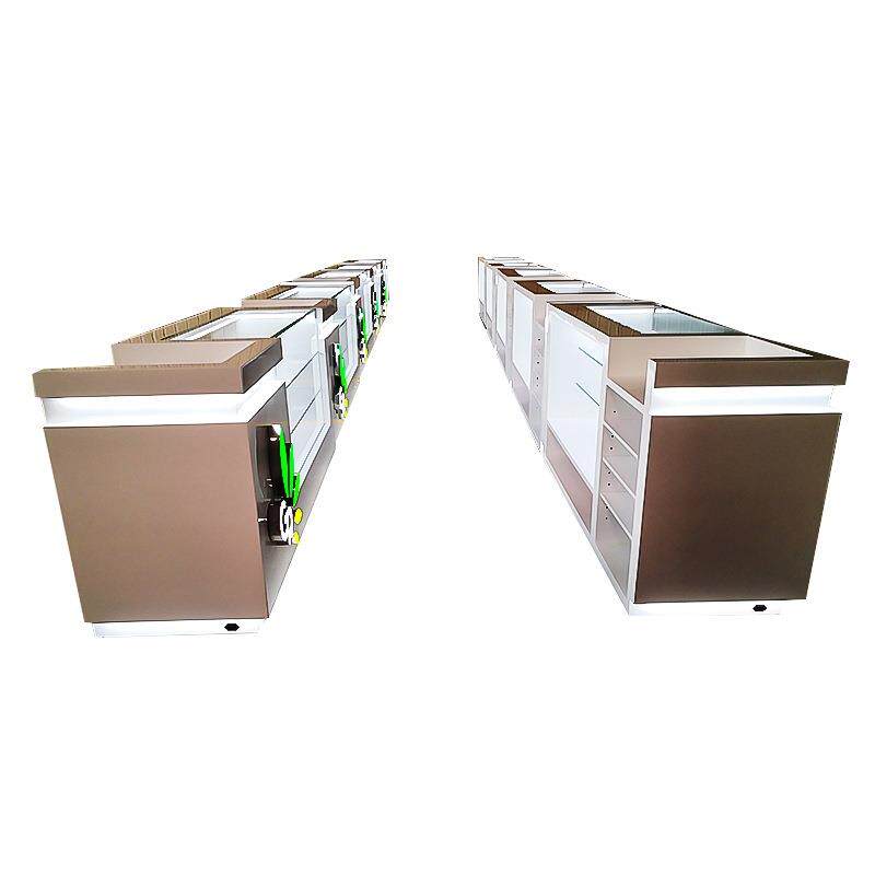 商场超市香烟柜展示柜 创意木质烤漆烟柜收银台一体雪茄玻璃柜台