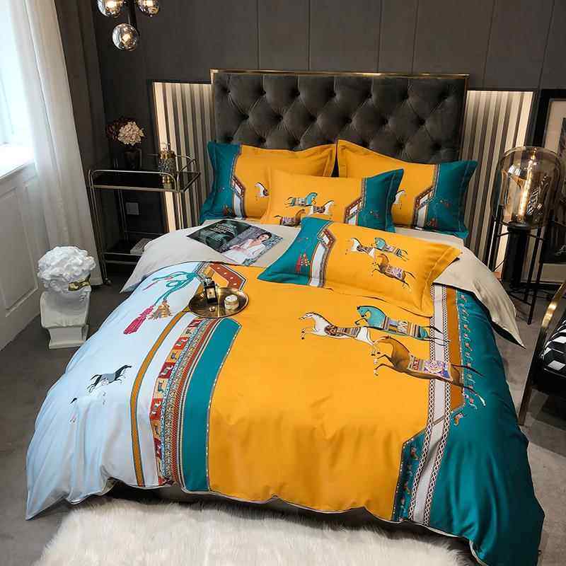 高档金棉太阳棉新中式田60支长绒纯棉四园件套100%全被套床上用品