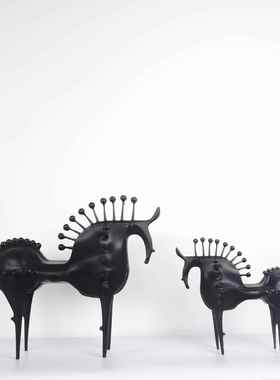 用新中铸005铁马刺黑色马摆件书柜酒架展厅场所使软装家居式饰品