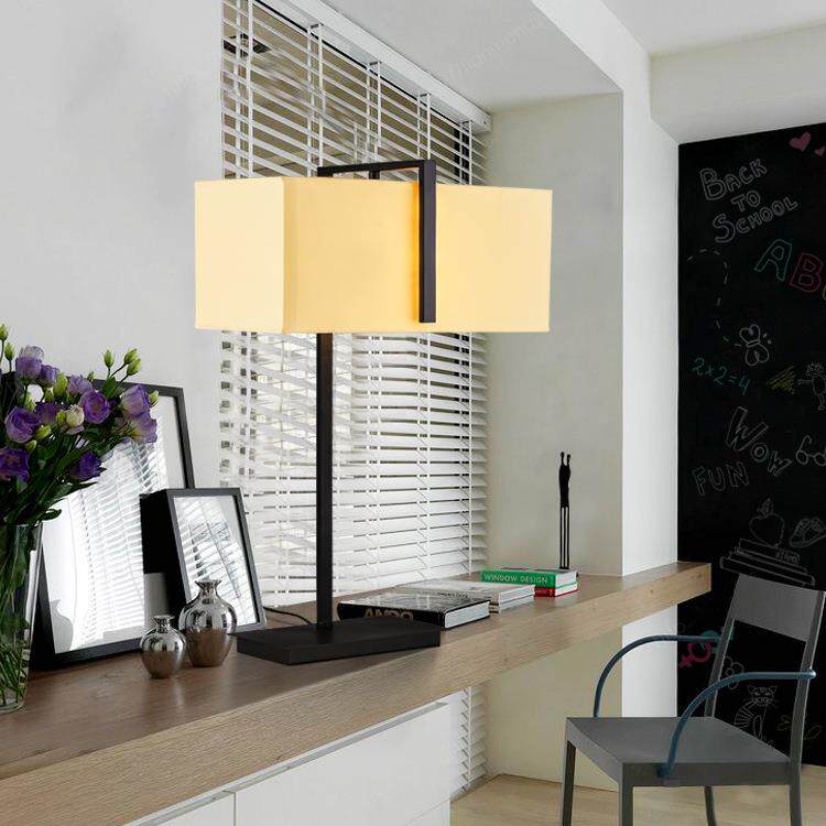 新中式台灯家用客厅书房卧室床头台灯铁艺布艺酒店客房灯设计师灯