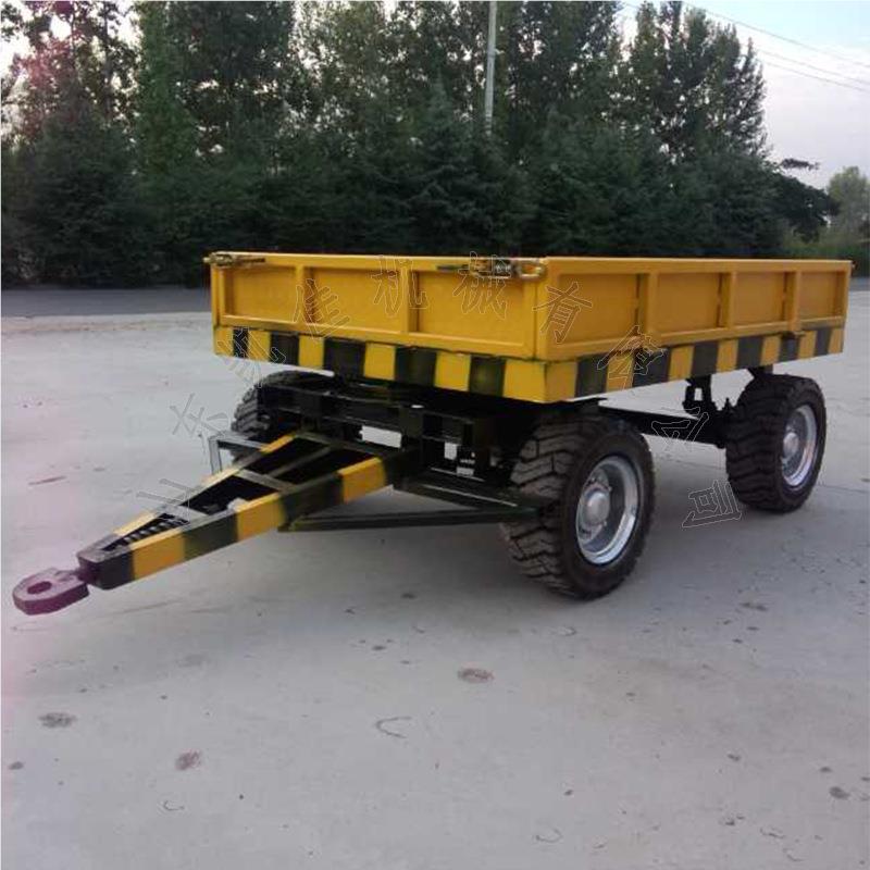 厂运内运输平平板拖车全挂叉平板车957工业货运输板车牵引式平板