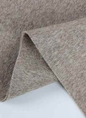 桑蚕丝兔绒羊毛大混双面呢衣羊绒面料色阿尔巴卡双面长毛VAG呢面