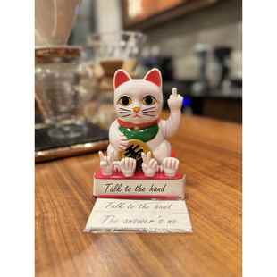 幸运猫中指有趣 化礼物礼物猫 幸运猫家居家具开幕秋千幸运猫个性