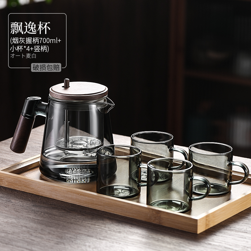 飘逸杯玻璃茶壶茶水分离泡茶壶2024新款泡茶神器过滤茶具套装保温