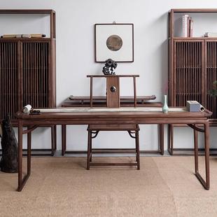 明式画 画案书画 画桌老榆木新中式书桌彷古实木案台毛笔书法桌家