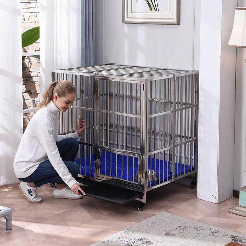 不锈钢狗笼小中大型猛犬宠物狗狗笼子带厕所分离室外户外定制狗窝