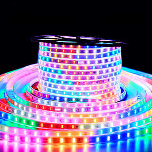 100米装 跑马led七彩户外防水流水变色霓虹灯带220软灯条闪带条