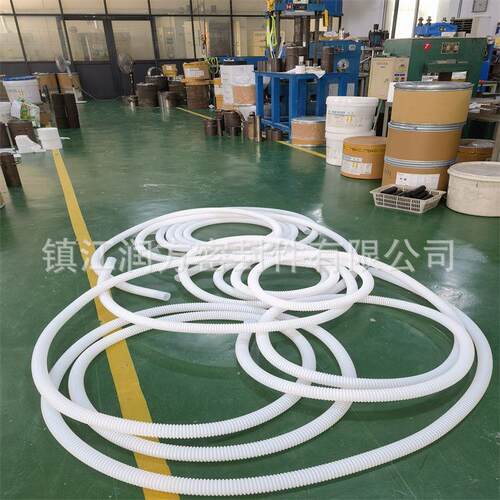 供应PTFE特氟龙波纹管直段耐高温乳白ptfe聚四氟乙烯波纹软管