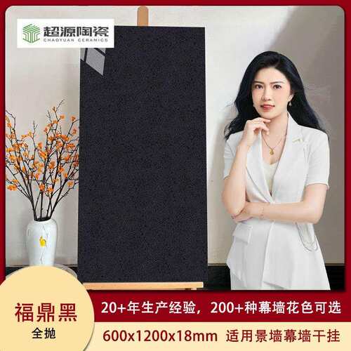 仿福鼎黑石材陶瓷地铺石通体大颗粒福鼎黑幕墙石英砖陶瓷pc仿石砖