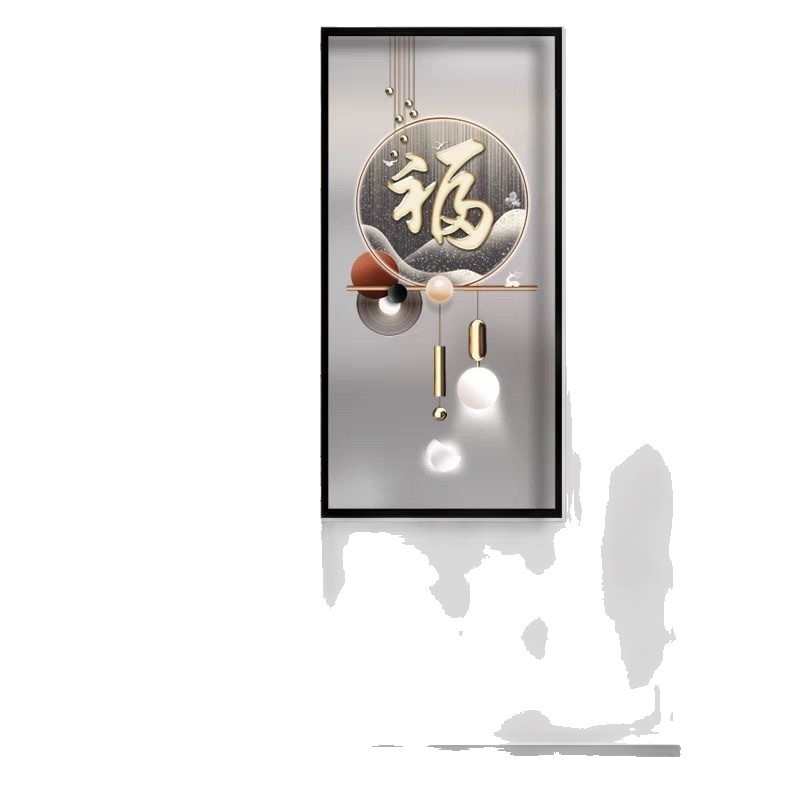 彩绘图案钢化玻璃屏风隔断客厅遮挡入户门玄关卫生间半墙隔断图片