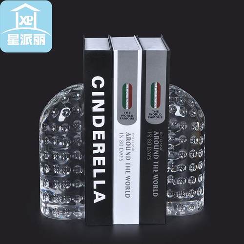 北欧风轻奢水晶书挡摆件客厅书房办公室玄关书挡装饰摆件书立书靠