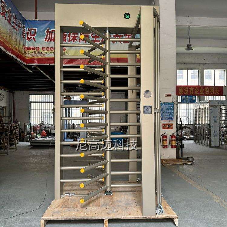 大连小区防尾随全高闸不锈钢电动旋转门烤漆喷涂出入闸机三辊闸挡
