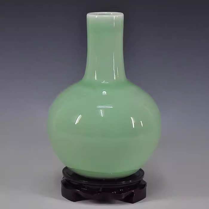 景德镇陶瓷器影青仿古花瓶摆件中式家居客厅插花博古架酒柜装饰品