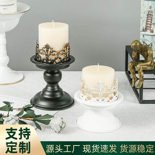 亚马逊复古烛台香薰蜡烛杯铁艺蜡烛托烛光晚餐蜡烛台容器拍摄道具