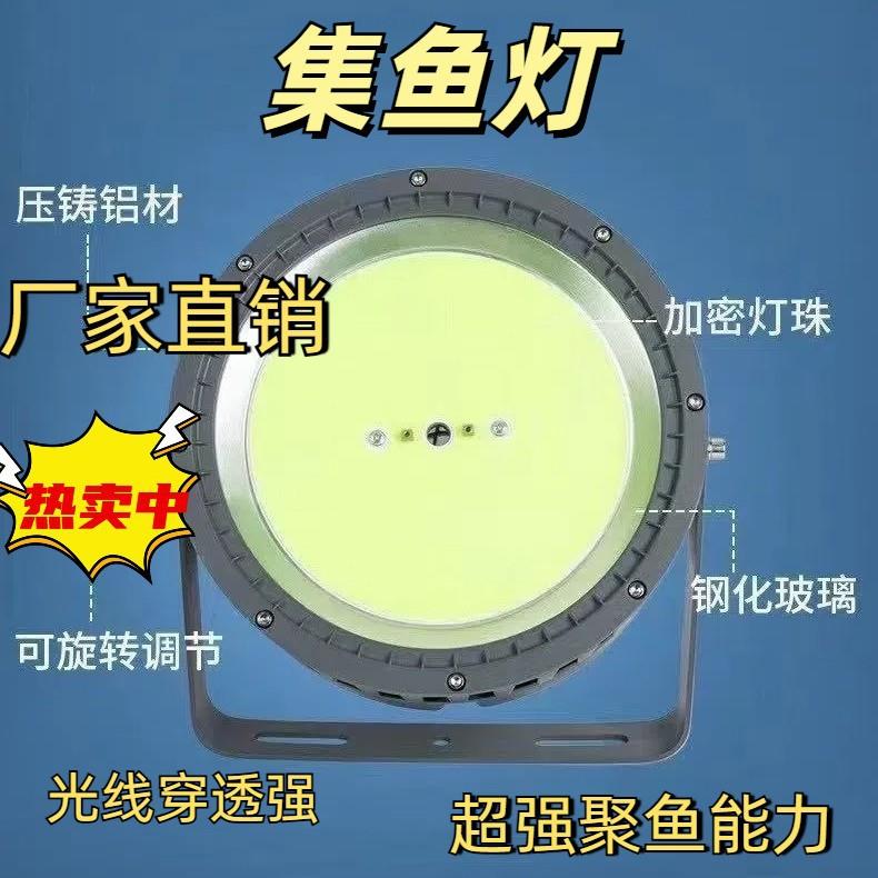 led集鱼灯船用防水LED诱鱼聚鱼集鱼灯青光鱿鱼灯1000W高亮捕鱼灯