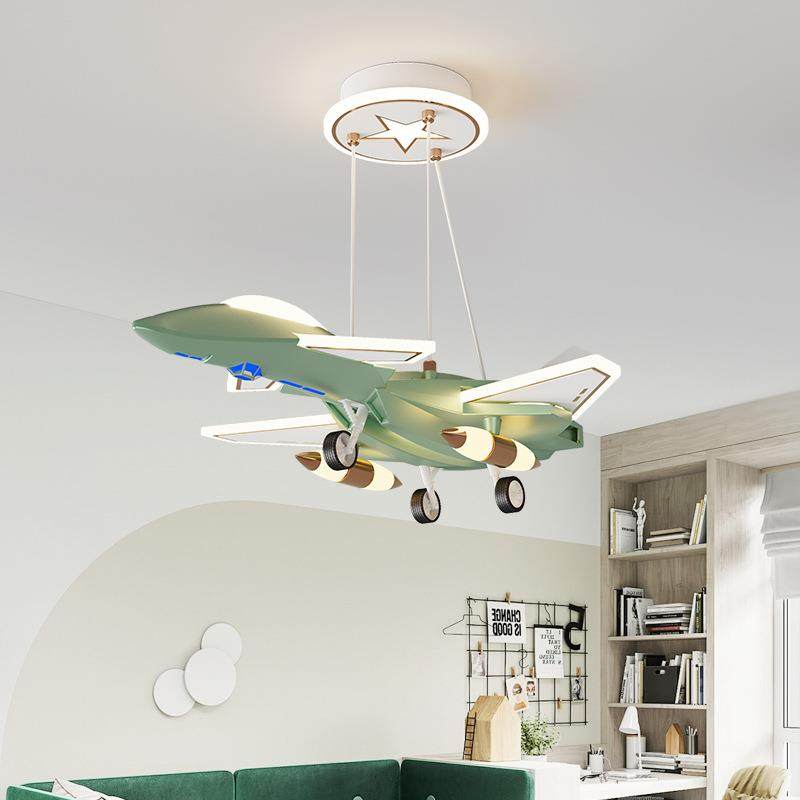飞机儿童房创意卧男孩房室灯562航主题幼儿园儿童吸空顶灯中山灯