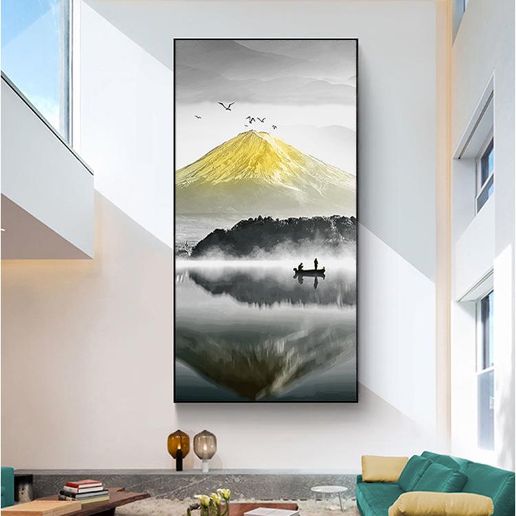 玄关装饰画轻奢大气走廊过道尽头挂画家庭装修画客厅墙面酒店壁画
