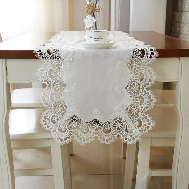 茶几桌旗实木餐桌装饰布蕾丝长条欧式现代简约北欧轻奢电视柜盖巾