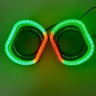 5D方形一体幻彩装 WRGB光圈 饰罩2.5寸3寸天使眼大灯LED透镜改装