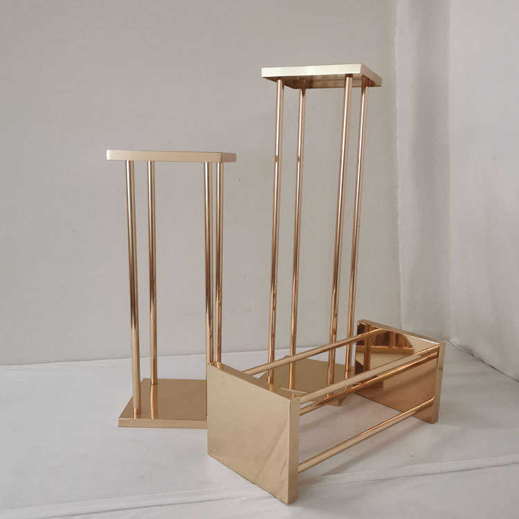 用花方形长方体舞台何路酒店主桌几器引艺婚庆铁方框中心摆件