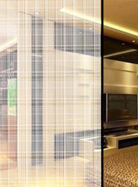 直网纹玻璃贴膜办室隔断移装饰膜家居色玻璃门贴公LOC膜黑网格玻