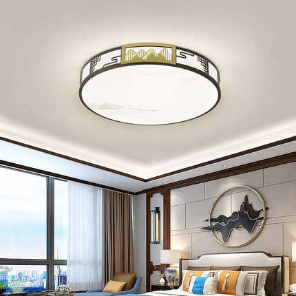 新卧室中式长方形大气简约家用灯餐厅中式吸顶灯客厅灯吸顶灯led