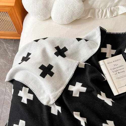 直销新款2024新款休闲办公盖毯沙发毯加号图案午睡毯披肩毯子ins