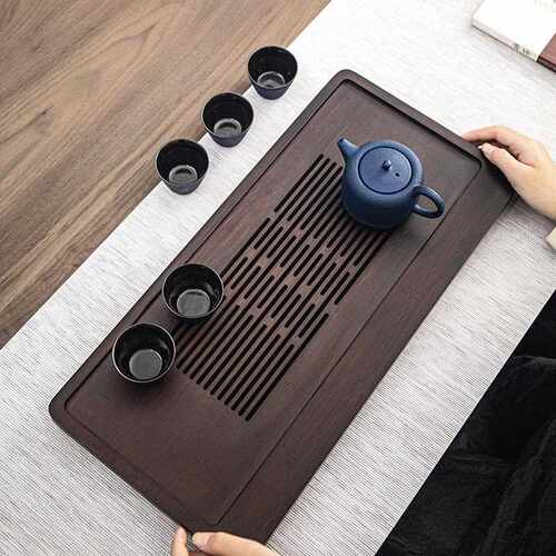 竹制沥水WYF茶盘小储型用台家现代茶简约茶海水排水干泡台托盘