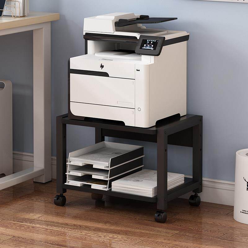 办公室桌面下矮款置地式打印影印机置物架家用可移动收纳整理架子