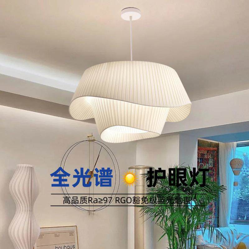 全光谱轻法式奶油风卧室吊灯网红中古裙摆灯北欧现代简约布艺灯具
