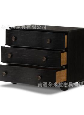 RH美式复古床头柜卧室储物柜高端精美床头柜