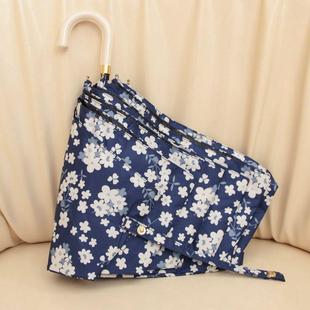 高档超强防紫外线黑胶U伞小新五V星弯钩太角阳伞精致刺绣边遮阳伞