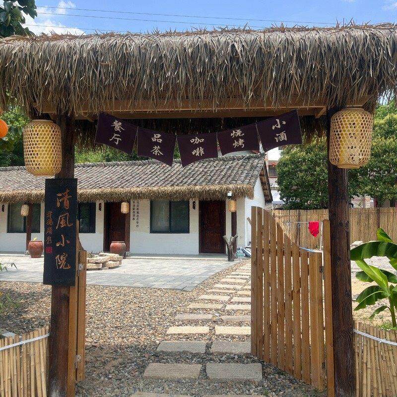 户外庭院门楼入户门防腐木门楼农家乐大门茅草屋门楼网红小院门头