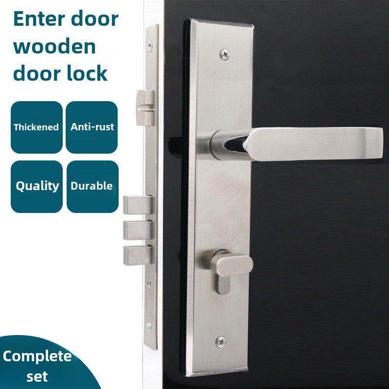 进户门木门锁家用通用型防盗门室内门把手柄85入户门锁芯老式锁具