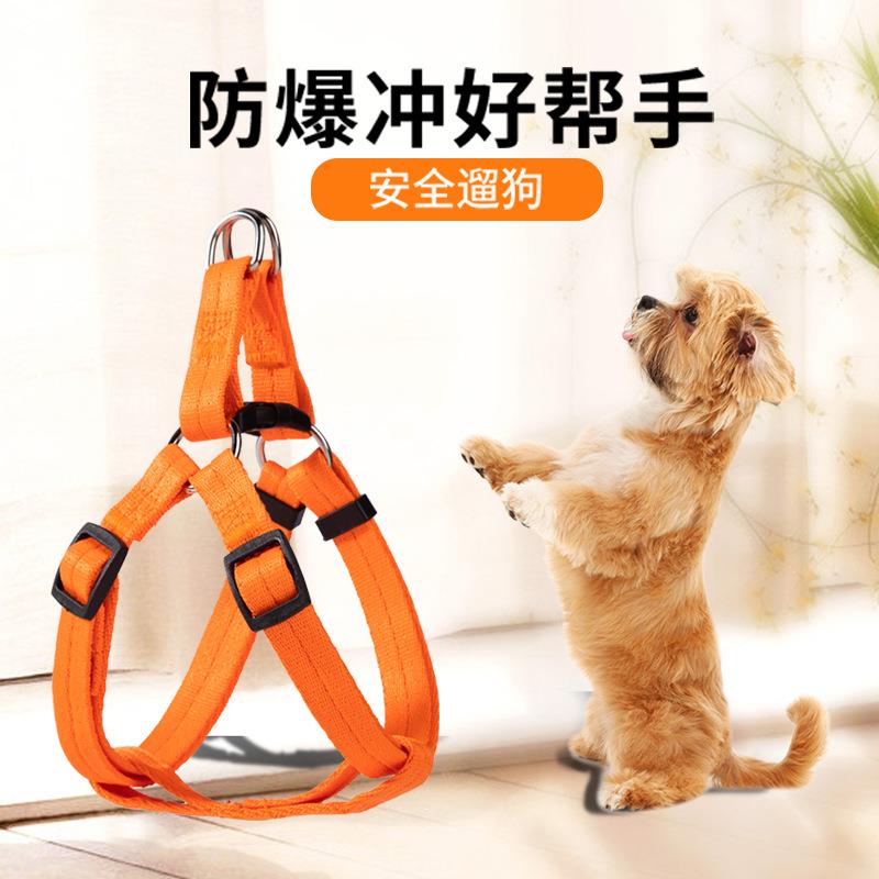 单个背带式狗链子牵引绳遛狗牵引绳小型犬泰迪背心式柯基宠物用品