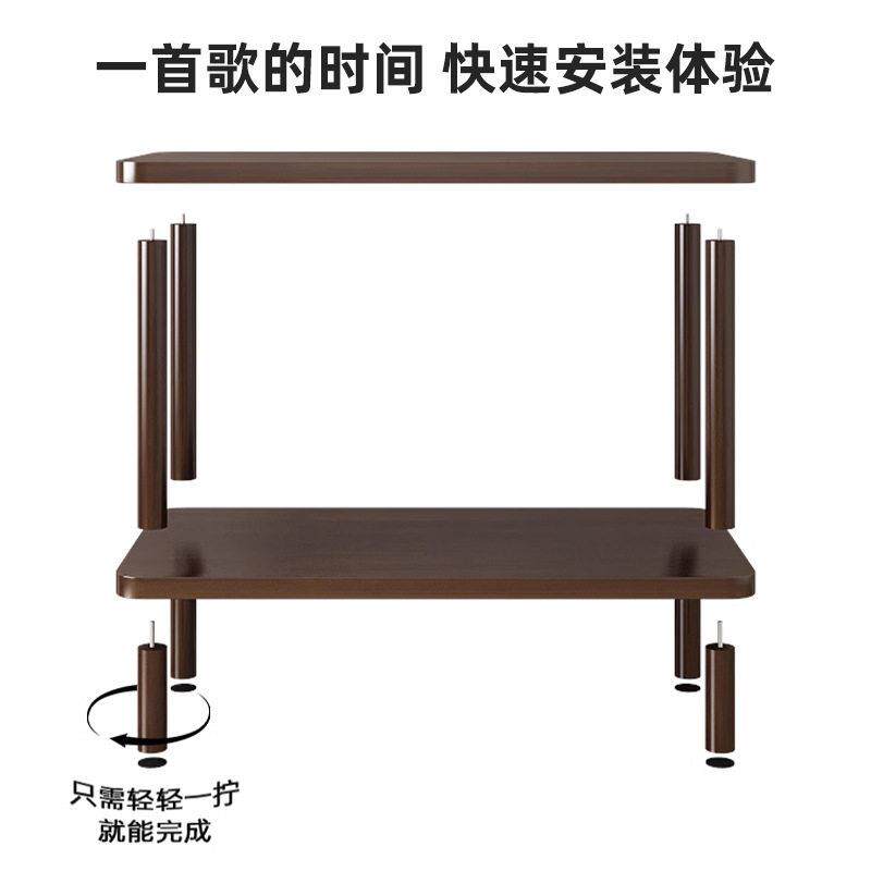 实木小桌子小茶几客厅边几沙发边桌简约现双层阳台小方桌置物架