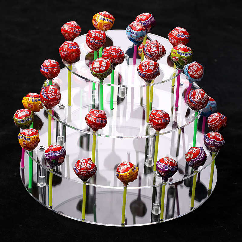 35孔亚克力透明棒棒糖架 便利店超市棒棒糖展示架 Lollipop stand